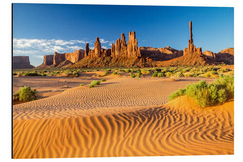 Aluminium print Totem Pole Rock in Monument Valley