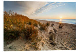 Acrylic print Sunset at Darss West Beach