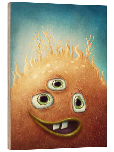 Tableau en bois Orange monster