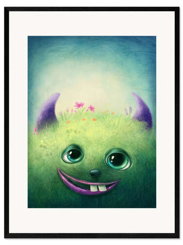 Impression artistique encadrée Green little monster