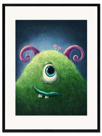 Framed art print Little green monster