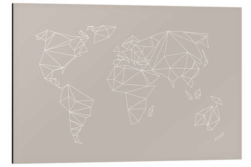 Obraz na aluminium Geometric World Map, Sand