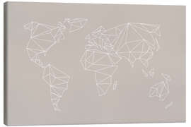 Tableau sur toile Geometric World Map, Sand