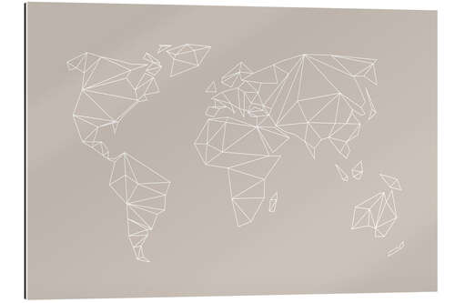 Gallery print Geometric World Map, Sand