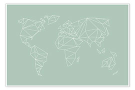 Poster Geometric world map
