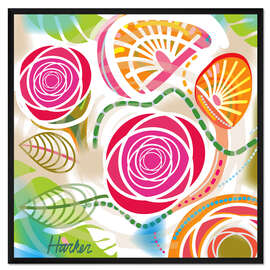 Gerahmter Kunstdruck Rosengarten