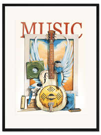 Gerahmter Kunstdruck Musikvögel