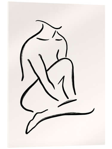 Stampa su vetro acrilico Abstract Line Body Woman I