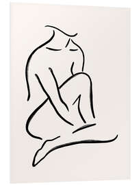 Foam board print Abstract Line Body Woman I