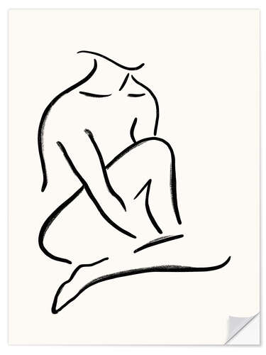 Vinilo para la pared Abstract Line Body Woman I