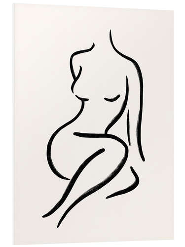 Print på skumplade Abstract Line Body Woman II