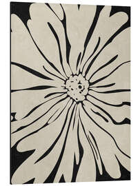 Aluminium print Black and beige flower