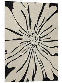 Foam board print Black and beige flower