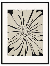 Innrammet kunsttrykk Black and beige flower