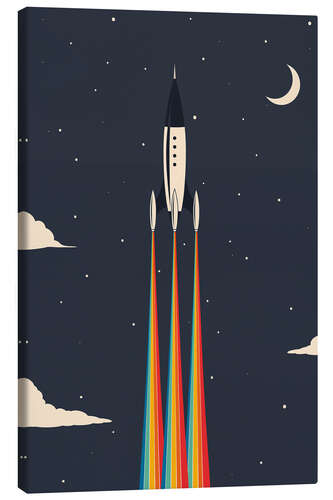 Leinwandbild Regenbogen-Rakete