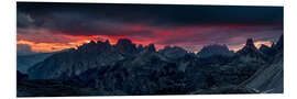 Foam board print Dramatic sunset in the Italian Dolomites