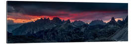 Gallery print Dramatic sunset in the Italian Dolomites