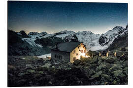 Tableau en plexi-alu Night shots at the Boval Hütte SAC, Val Morteratsch