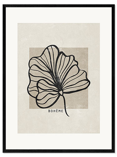Framed art print Abstract boho leaf
