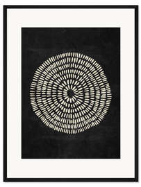 Gerahmter Kunstdruck Abstrakter schwarzer Kreis