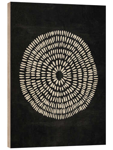 Wood print Abstract black circle