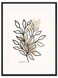 Gerahmter Kunstdruck Minimalistische Botanik