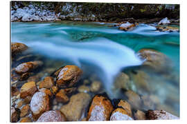 Gallery print The crystal clear river Soca in Slovenia