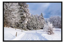Gerahmter Kunstdruck Winter im Thüringer Wald