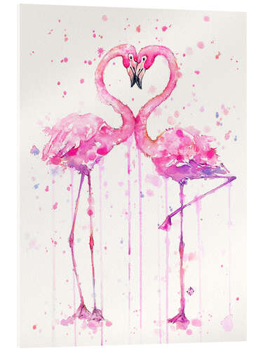 Acrylglasbild Flamingo-Liebe