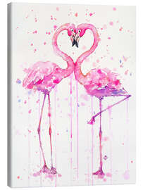 Stampa su tela  Flamingo Love - Sillier Than Sally