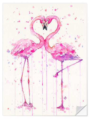 Wandsticker Flamingo-Liebe