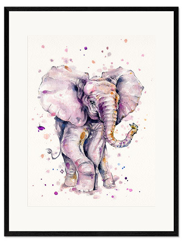 Impression artistique encadrée Elephant Love