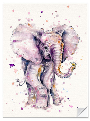 Selvklebende plakat Elephant Love