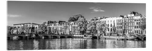 Acrylic print Magere Brug and houseboats in Amsterdam