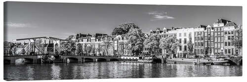 Lerretsbilde Magere Brug and houseboats in Amsterdam