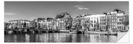 Selvklebende plakat Magere Brug and houseboats in Amsterdam