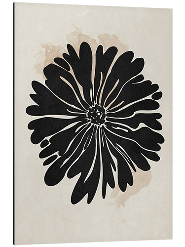 Tableau en aluminium Abstract black flower