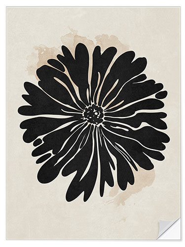 Sticker mural Abstract black flower