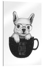 Gallery print Pug with coffee