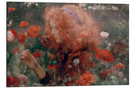 Aluminium print Girl in a Poppy Field