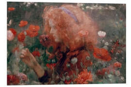 Foam board print Girl in a Poppy Field