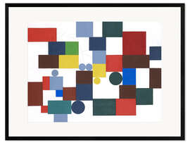 Kunsttryk i ramme Composition with Tetragons, Rectangles and Circles Congruent