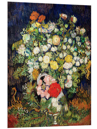 Tableau en PVC Vase of chrysanthemums and wild flowers