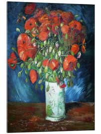 Stampa su vetro acrilico  Vase with red poppies - Vincent van Gogh