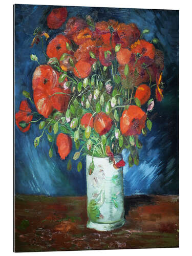 Cuadro de plexi-alu Vase with red poppies