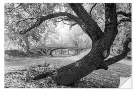 Selvklebende plakat Historic New York: Romantic Bridge in Central Park, 1933