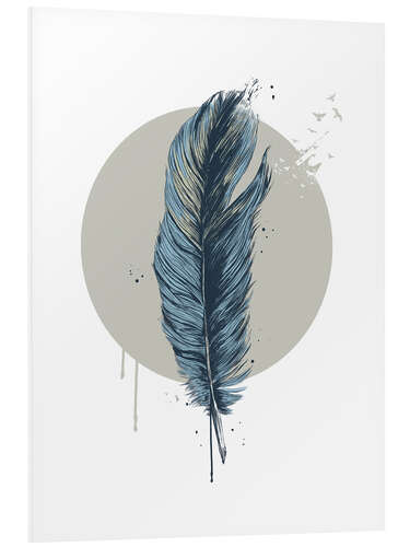 Foam board print Feather in a circle