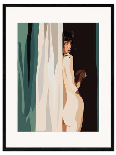 Framed art print Green Nude