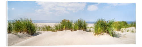 Gallery print Beach panorama with dunes and beach grass