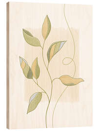 Tableau en bois Graceful Leaves